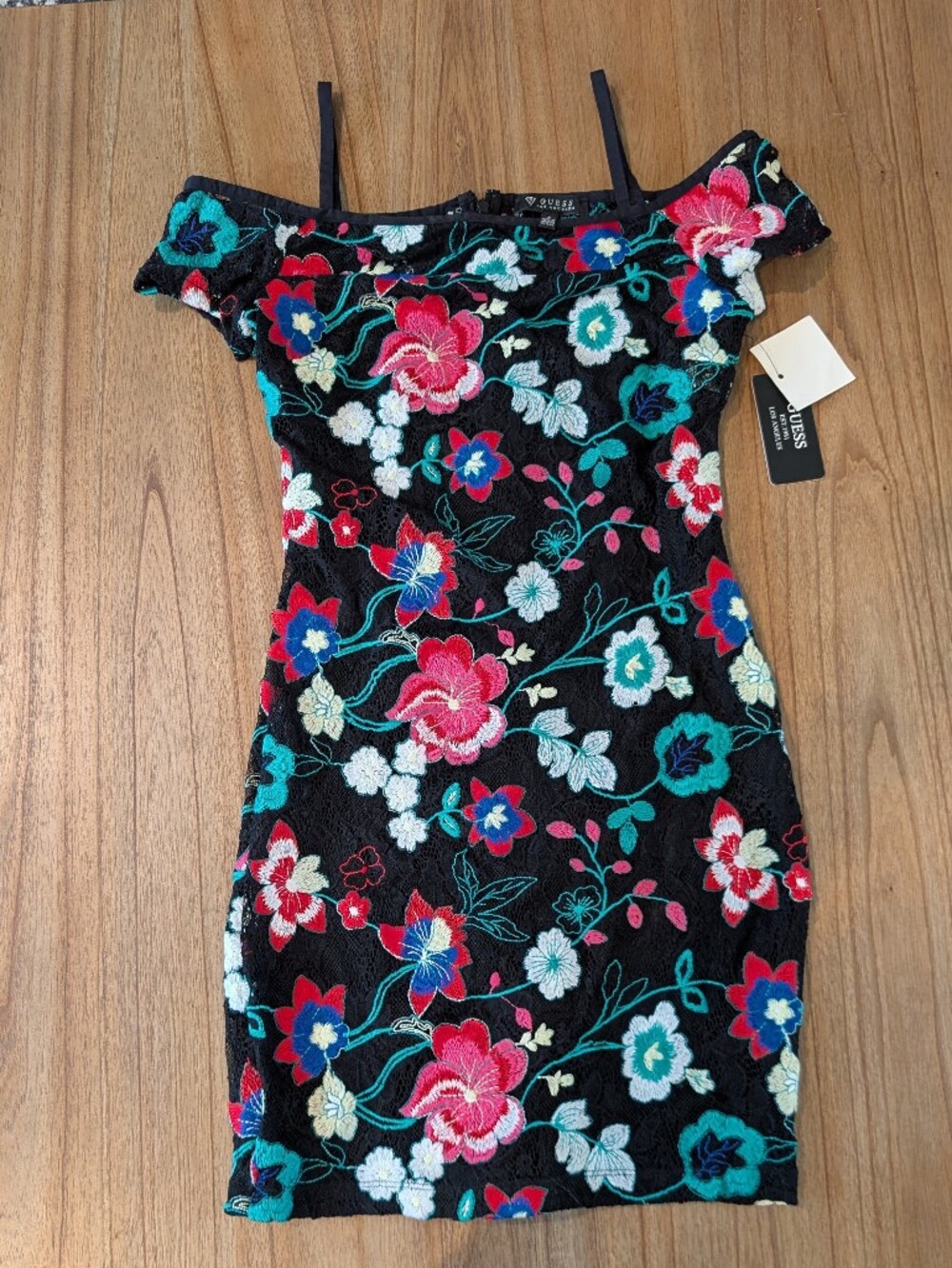 Guess Lace Cold Shoulder Mini Dress - New